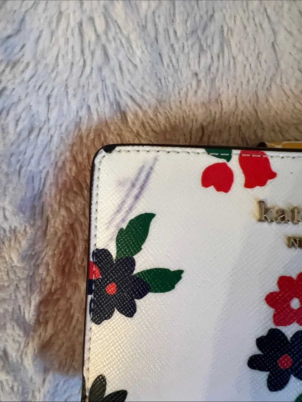 kate spade Navy and White Crossbody with Floral Wallet